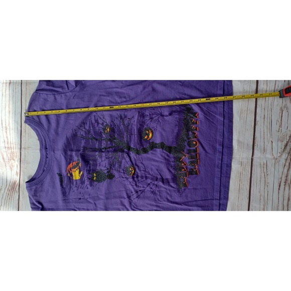 Purple Halloween Glitter Owl Graphic Tee Shirt XL 16-18 - Picture 7 of 8